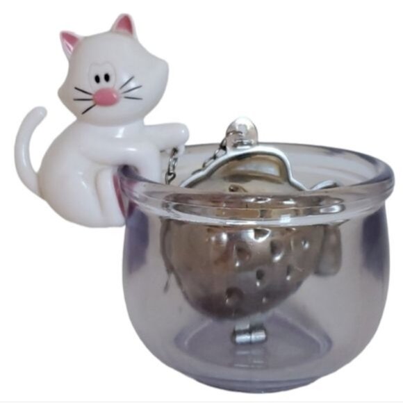Josie Cat Hanging Loose Tea BALL Infuser Fish Bowl Dish - Picture 1 of 11